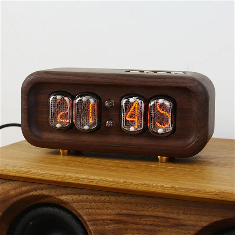 Diy Electronics Desk - Jam Digital Kayu Solid Black Walnut