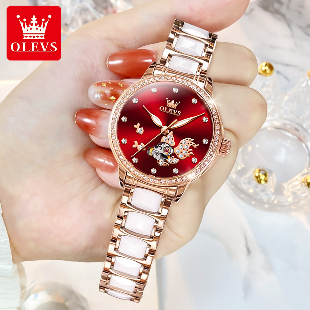 Push Button Tactile - Jam Tangan Wanita Gelang Keramik OLEVS