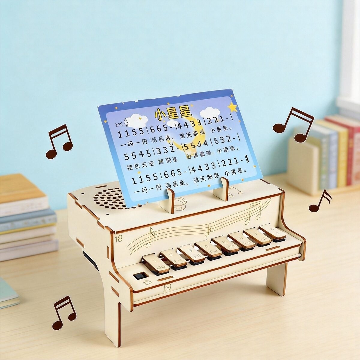 Diy Electronics Music - Kit Perakitan Model Piano Elektronik Kayu
