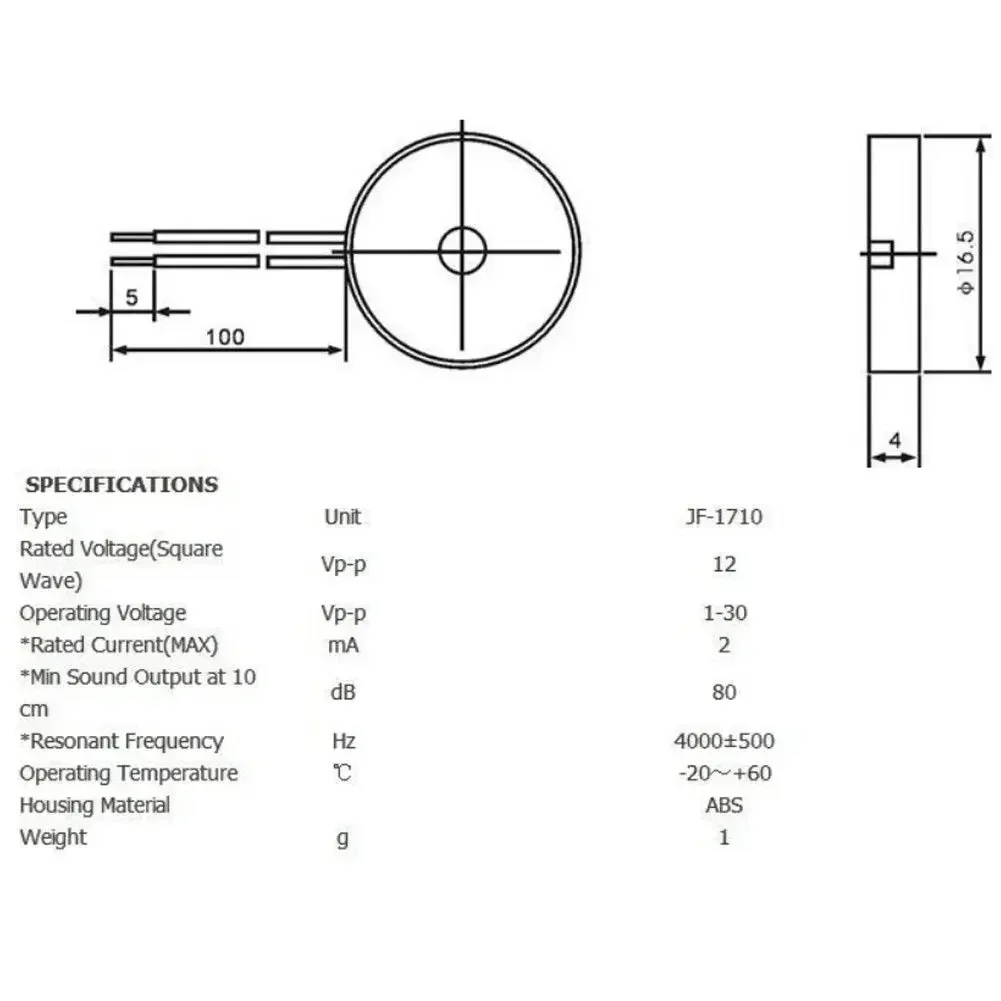 1710 Pasif Piezo Buzzer Elektr - Diy Electronics Music ulasan dan harga