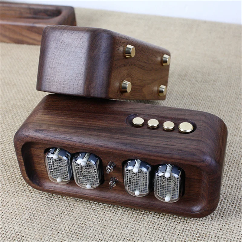 Jam Digital Kayu Solid Black W - Diy Electronics Desk ulasan dan harga
